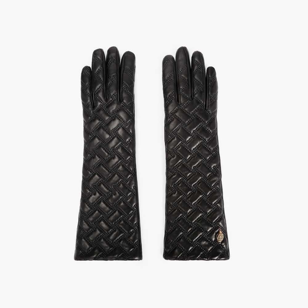 Black Kurt Geiger Kensington Long Women's Gloves | UAE-52839619