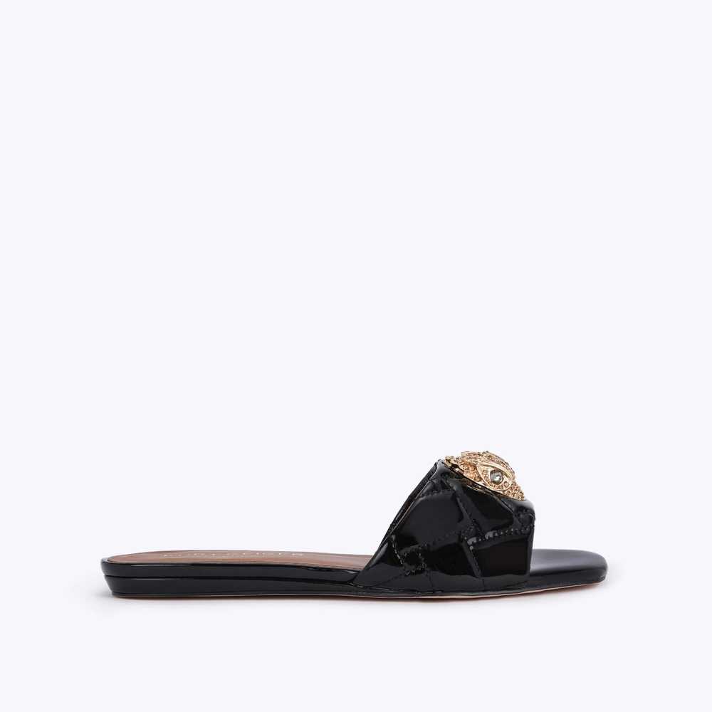 Black Kurt Geiger Kensington Women's Flat Sandals | UAE-87062419