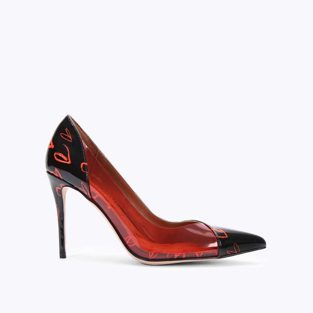 Black / Red Kurt Geiger Belgravia Vinyl Women's Heels | UAE-73029189