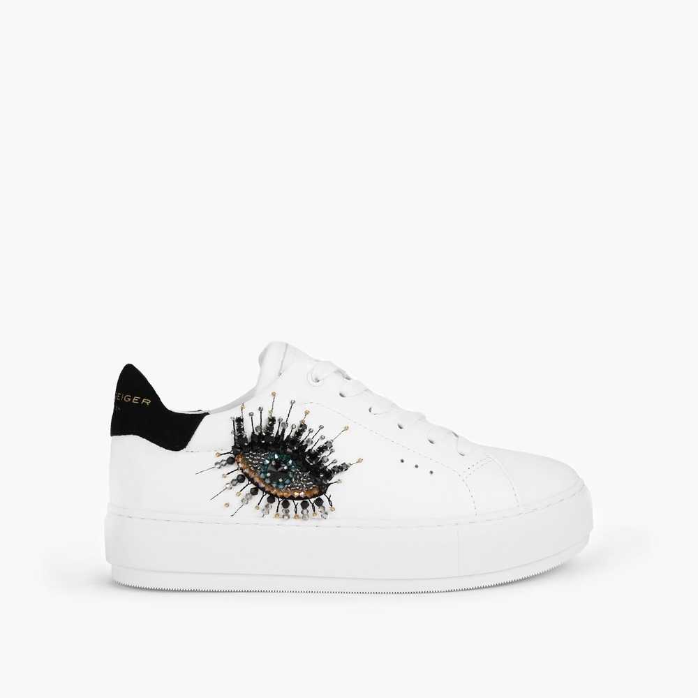 White Kurt Geiger Laney Eye Women's Sneakers | UAE-92375189